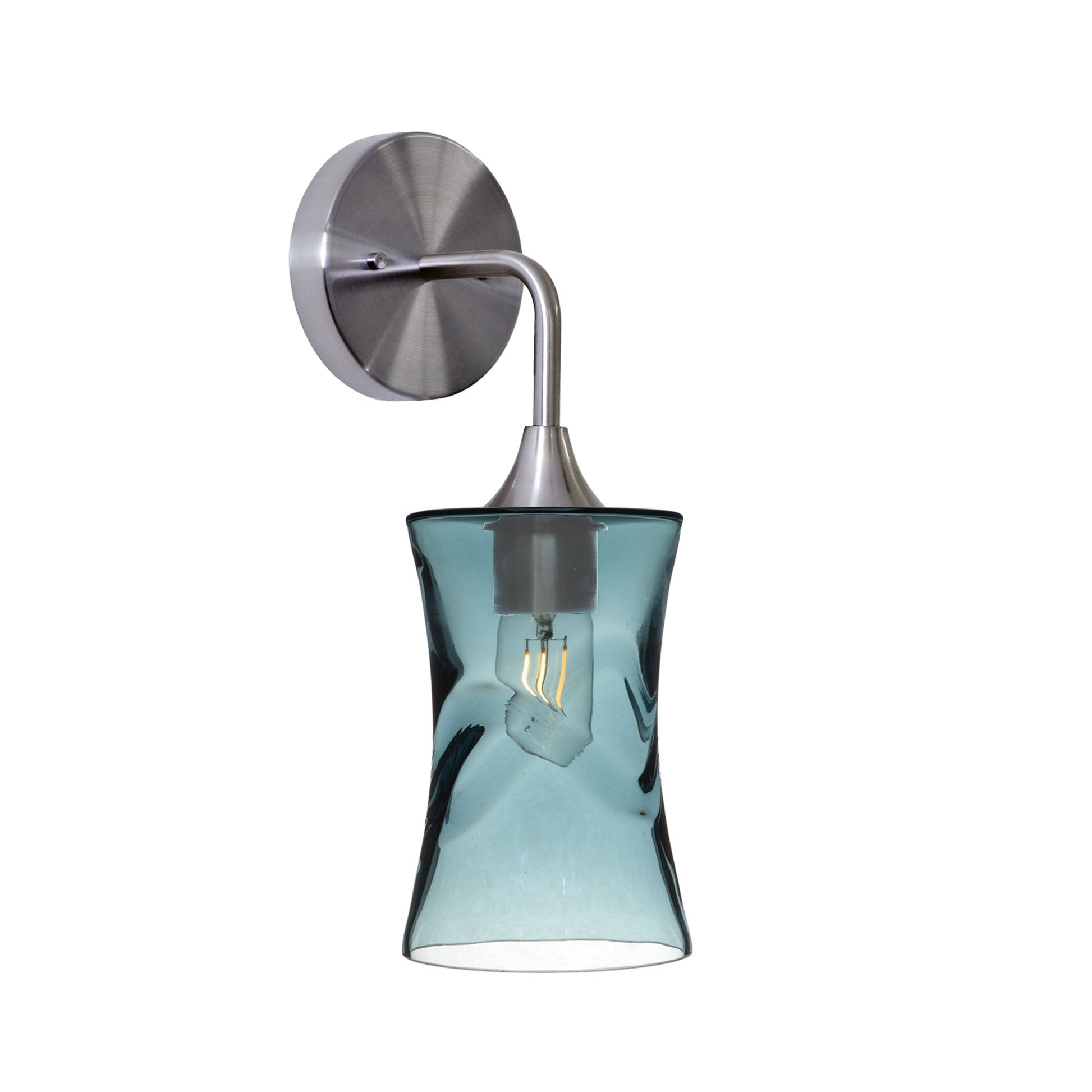 818 Interior Wall Sconce-Glass-Bicycle Glass Co-Swell-Slate Gray-Brushed Nickel-Bicycle Glass Co