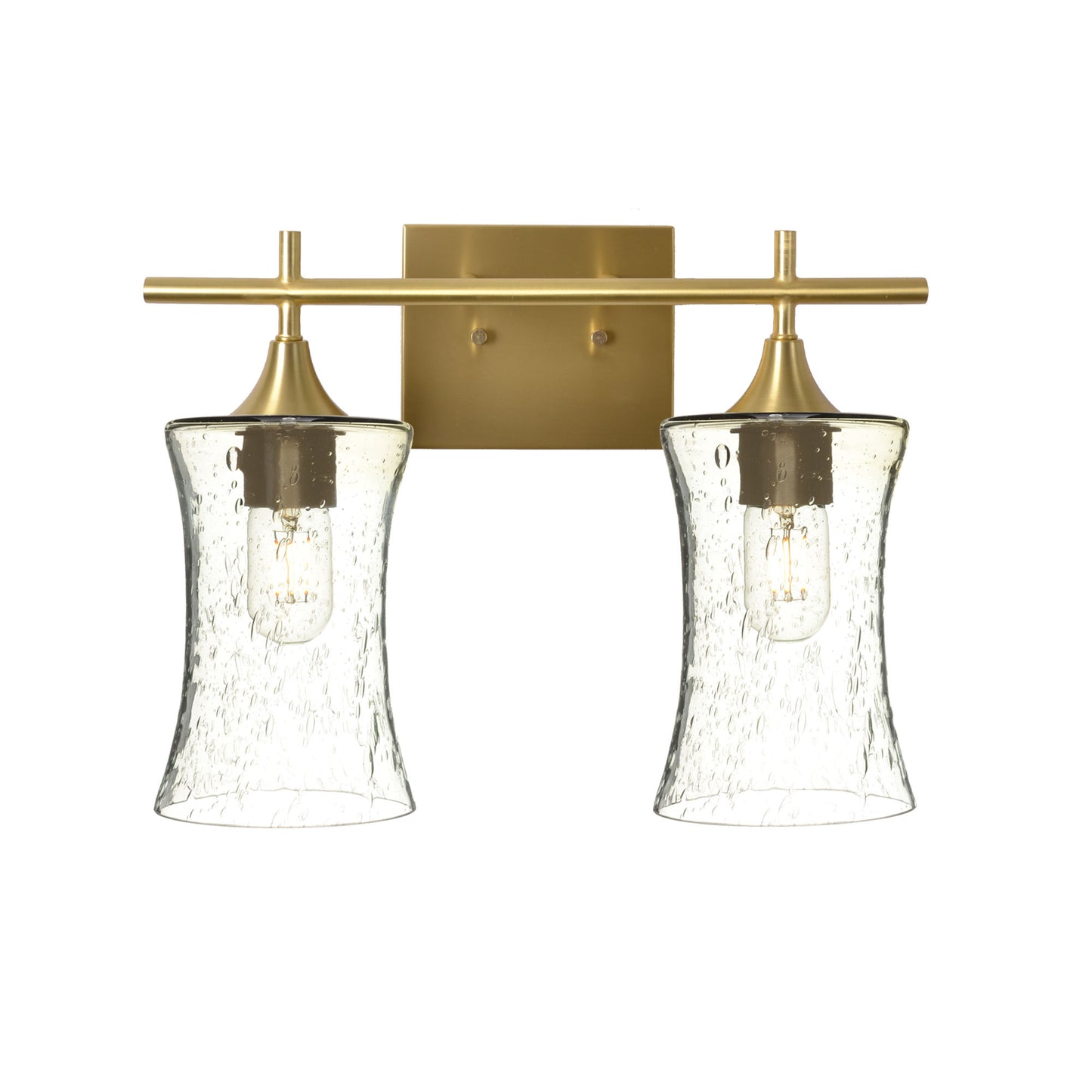 818 Lunar: 2 Light Wall Vanity-Glass-Bicycle Glass Co - Hotshop-Eco Clear-Polished Brass-Bicycle Glass Co