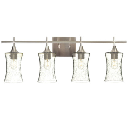 818 Lunar: 4 Light Wall Vanity-Glass-Bicycle Glass Co - Hotshop-Eco Clear-Brushed Nickel-Bicycle Glass Co