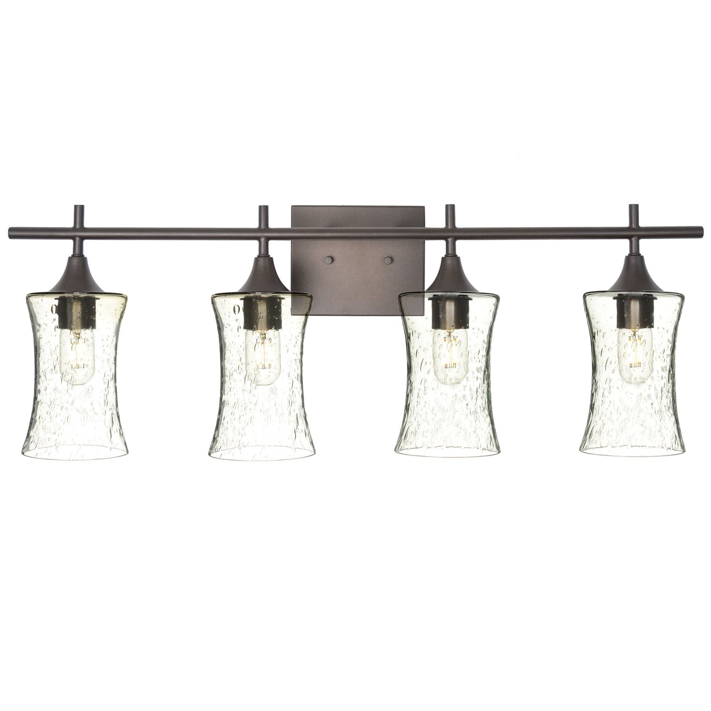 818 Lunar: 4 Light Wall Vanity-Glass-Bicycle Glass Co - Hotshop-Eco Clear-Dark Bronze-Bicycle Glass Co