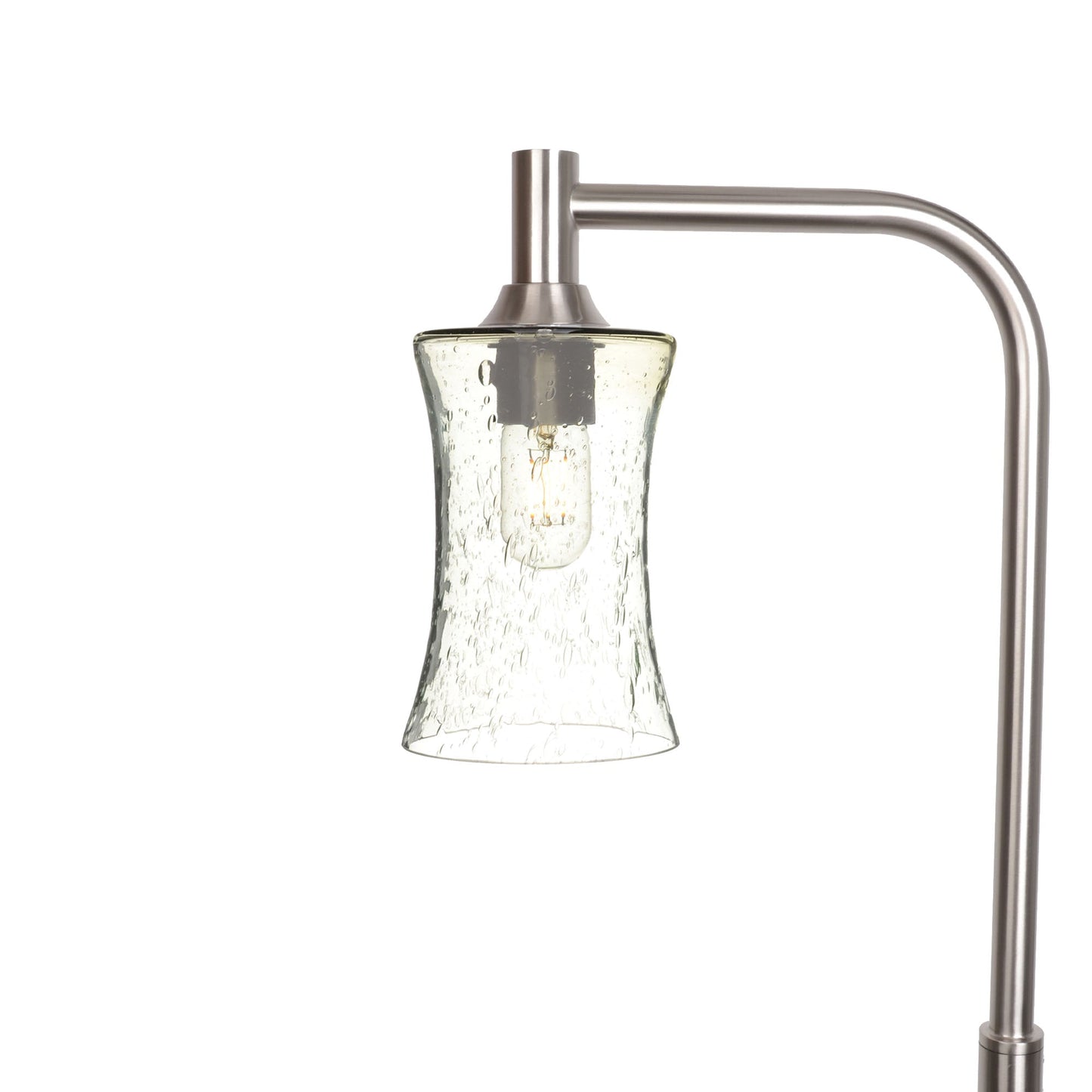 818 Lunar: Floor Lamp-Glass-Bicycle Glass Co - Hotshop-Eco Clear-Brushed Nickel-Bicycle Glass Co