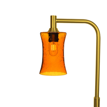 818 Lunar: Floor Lamp-Glass-Bicycle Glass Co - Hotshop-Golden Amber-Polished Brass-Bicycle Glass Co