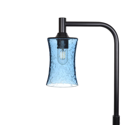 818 Lunar: Floor Lamp-Glass-Bicycle Glass Co - Hotshop-Steel Blue-Matte Black-Bicycle Glass Co