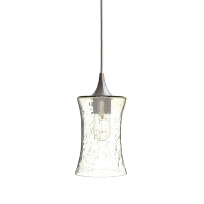 818 Lunar: Single Pendant Light-Glass-Bicycle Glass Co - Hotshop-Eco Clear-Brushed Nickel-Bicycle Glass Co