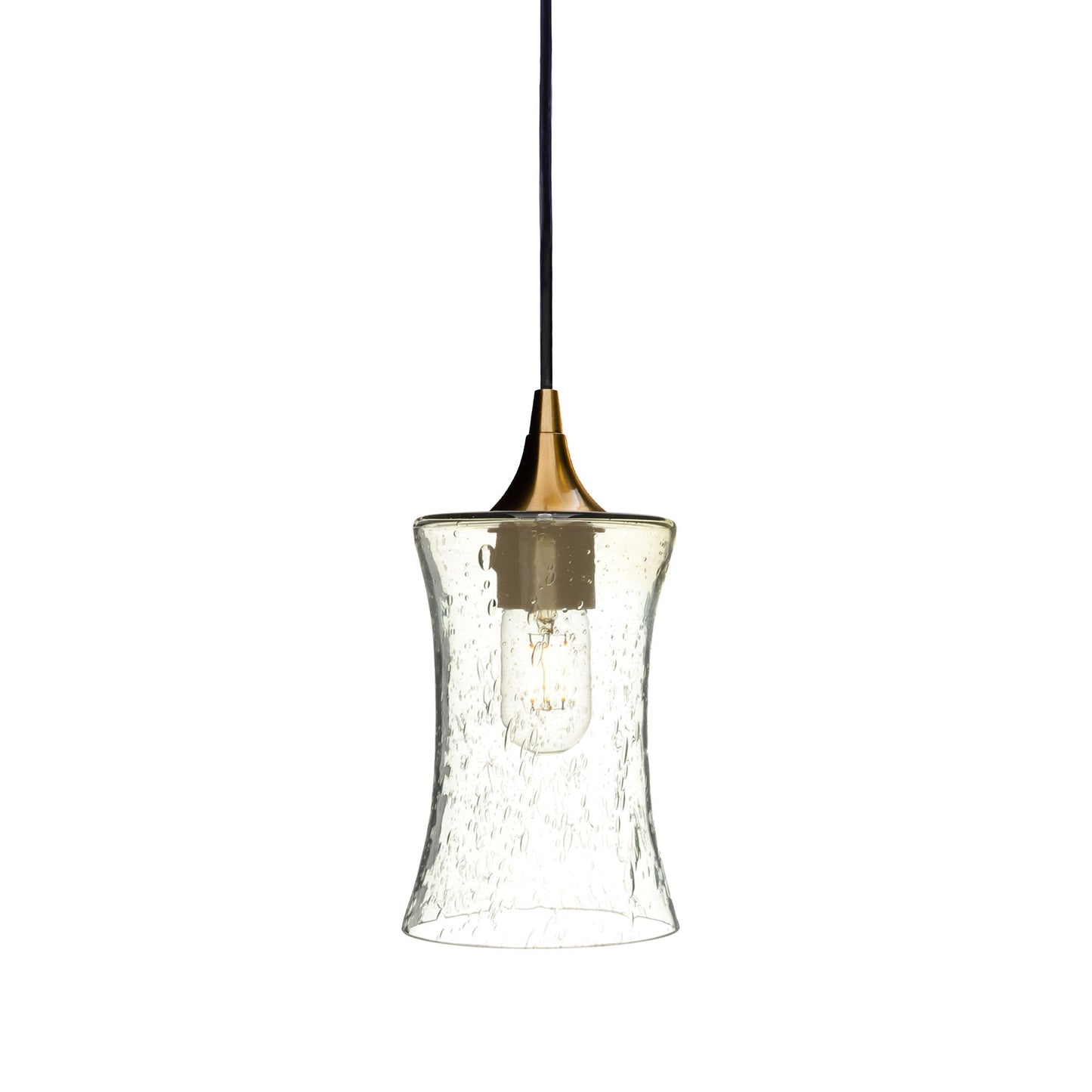 818 Lunar: Single Pendant Light-Glass-Bicycle Glass Co - Hotshop-Eco Clear-Polished Brass-Bicycle Glass Co