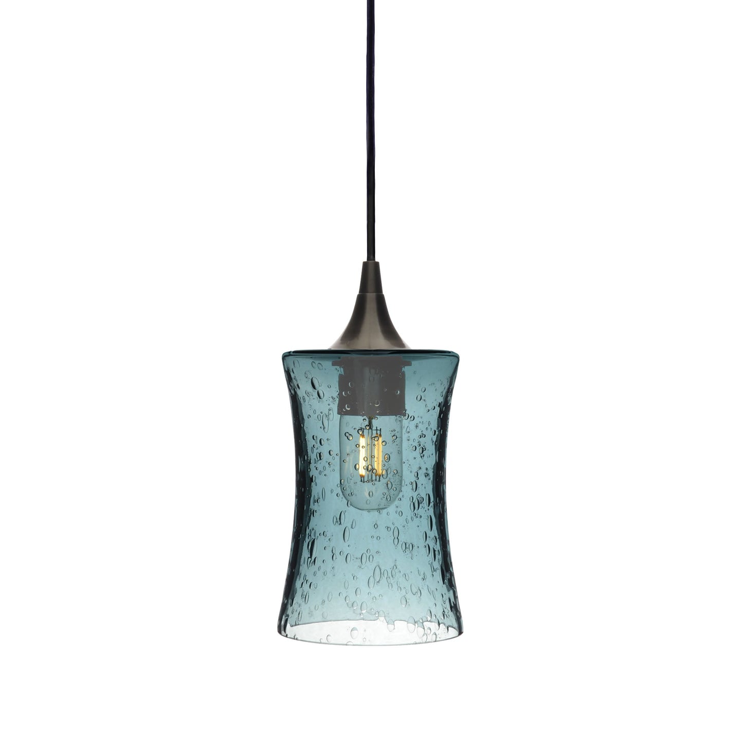 818 Lunar: Single Pendant Light-Glass-Bicycle Glass Co - Hotshop-Slate Gray-Antique Bronze-Bicycle Glass Co