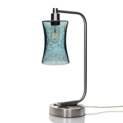 818 Lunar: Table Lamp-Glass-Bicycle Glass Co - Hotshop-Slate Gray-Brushed Nickel-Bicycle Glass Co