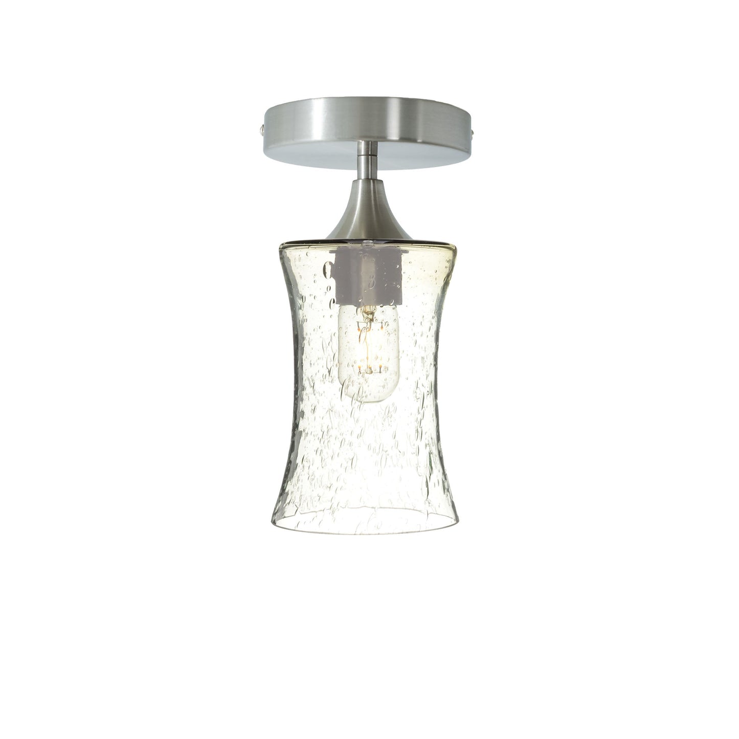 818 Semi-Flush-Bicycle Glass Co - Hotshop-Lunar-Eco Clear-Brushed Nickel-Bicycle Glass Co