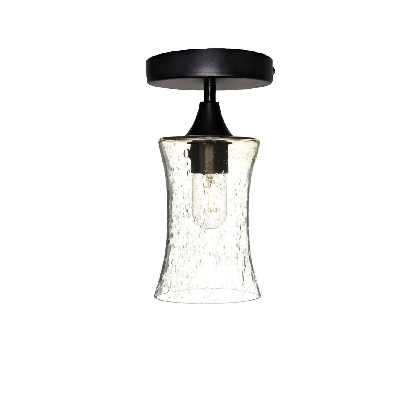 818 Semi-Flush-Bicycle Glass Co - Hotshop-Lunar-Eco Clear-Matte Black-Bicycle Glass Co