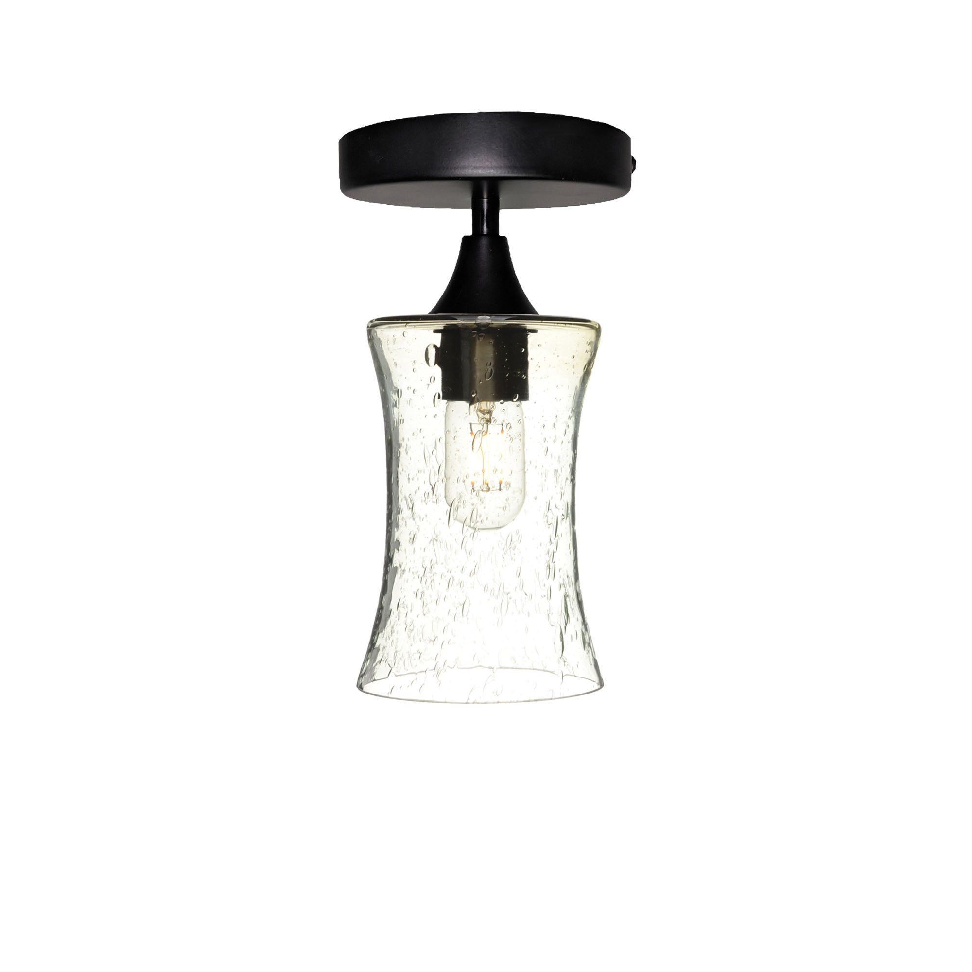 818 Semi-Flush-Bicycle Glass Co - Hotshop-Lunar-Eco Clear-Matte Black-Bicycle Glass Co