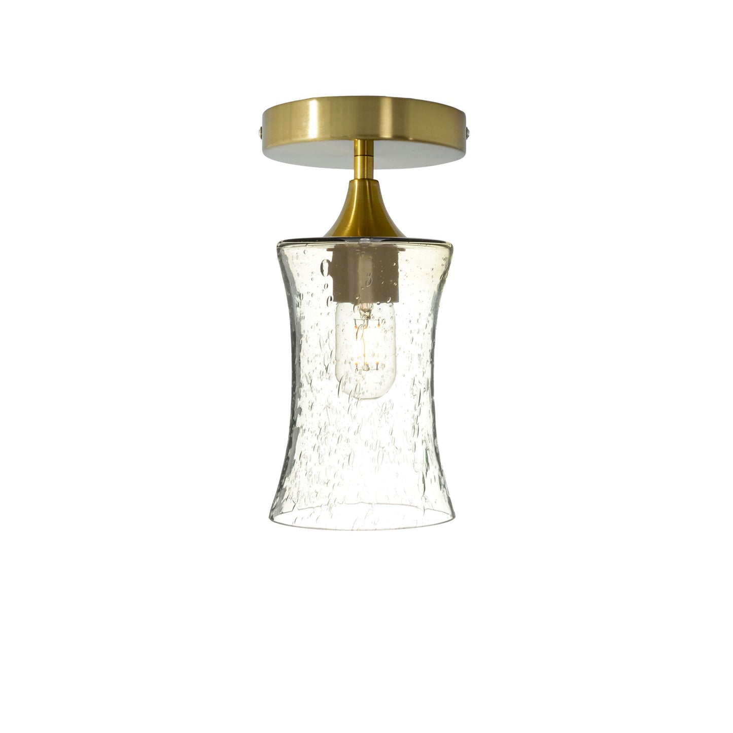 818 Semi-Flush-Bicycle Glass Co - Hotshop-Lunar-Eco Clear-Polished Brass-Bicycle Glass Co