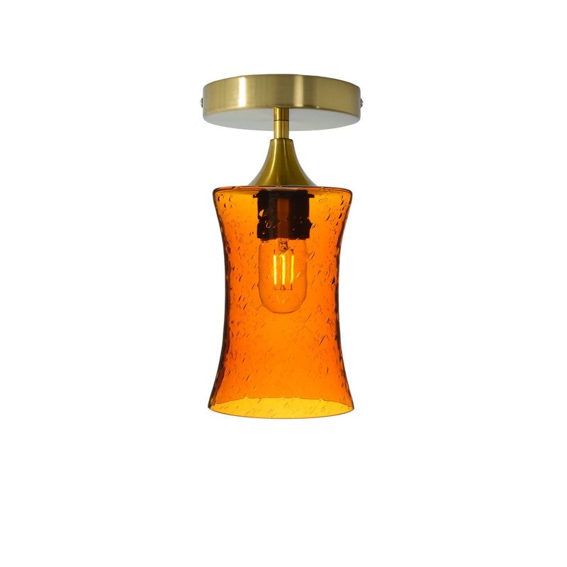 818 Semi-Flush Light – Lunar / Golden Amber / Polished Brass