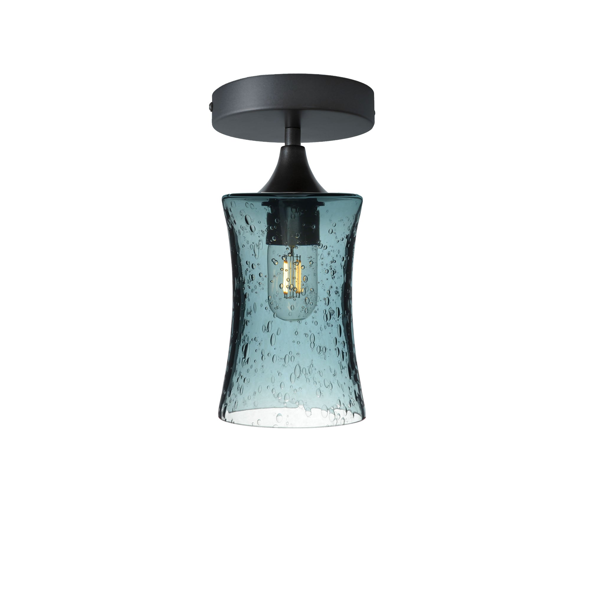 818 Semi-Flush-Bicycle Glass Co - Hotshop-Lunar-Slate Gray-Antique Bronze-Bicycle Glass Co