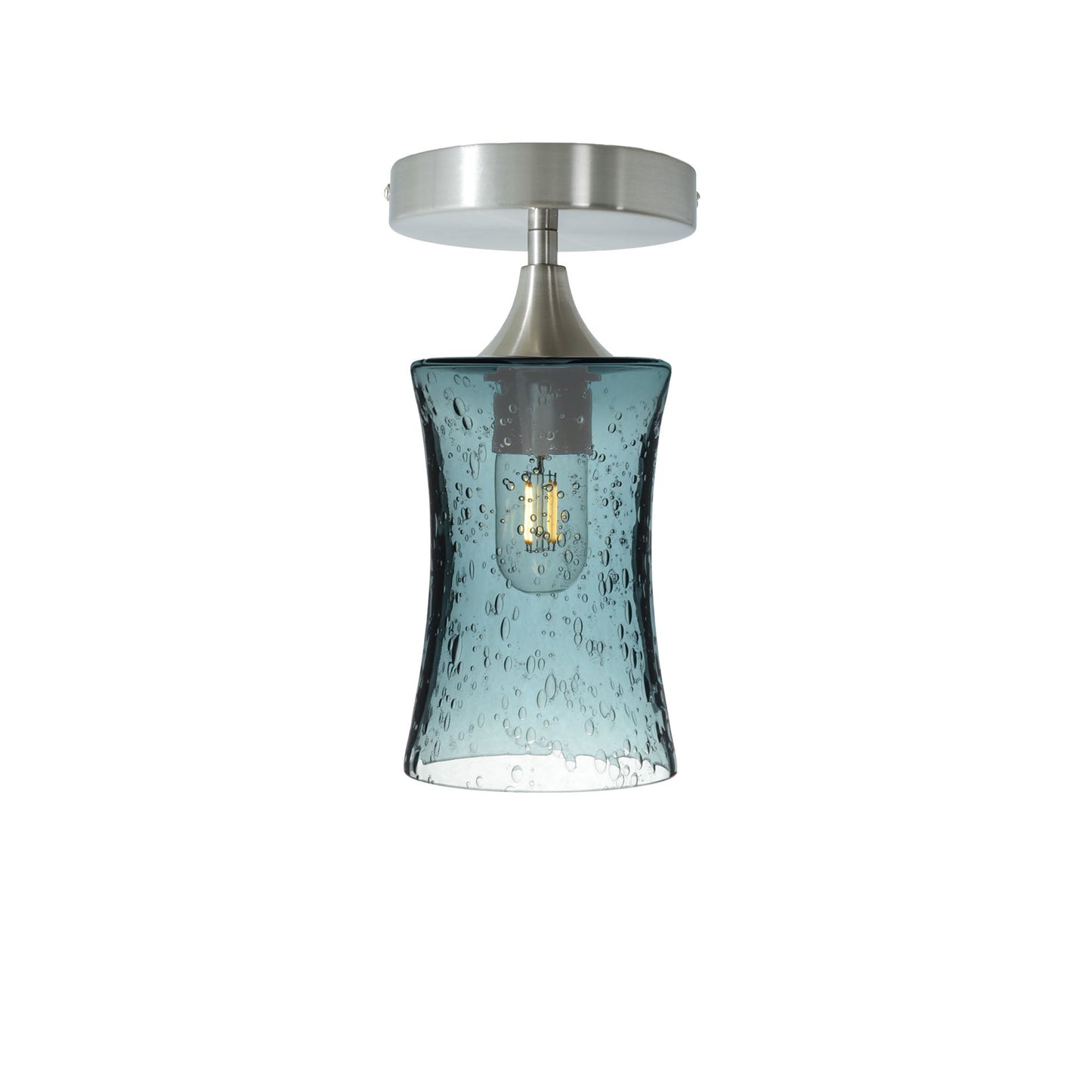 818 Semi-Flush-Bicycle Glass Co - Hotshop-Lunar-Slate Gray-Brushed Nickel-Bicycle Glass Co