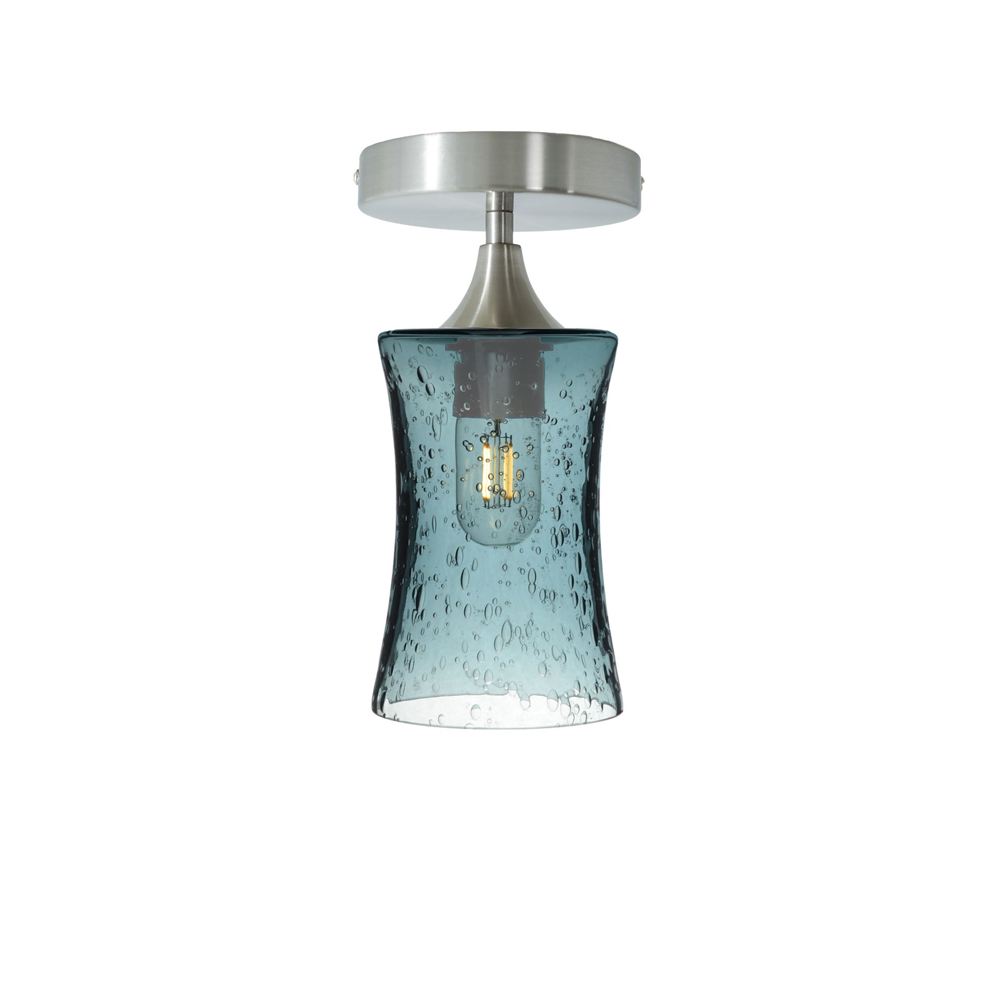 818 Semi-Flush-Bicycle Glass Co - Hotshop-Lunar-Slate Gray-Brushed Nickel-Bicycle Glass Co