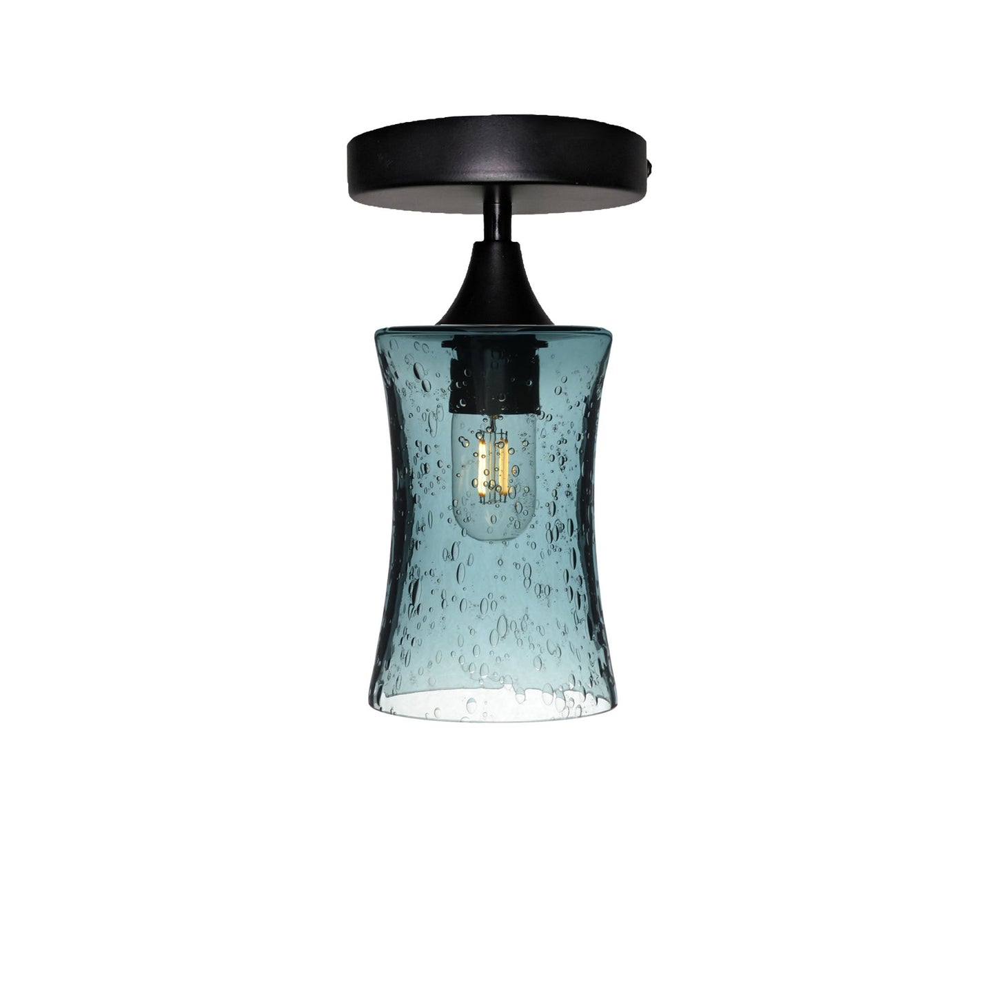 818 Semi-Flush-Bicycle Glass Co - Hotshop-Lunar-Slate Gray-Matte Black-Bicycle Glass Co