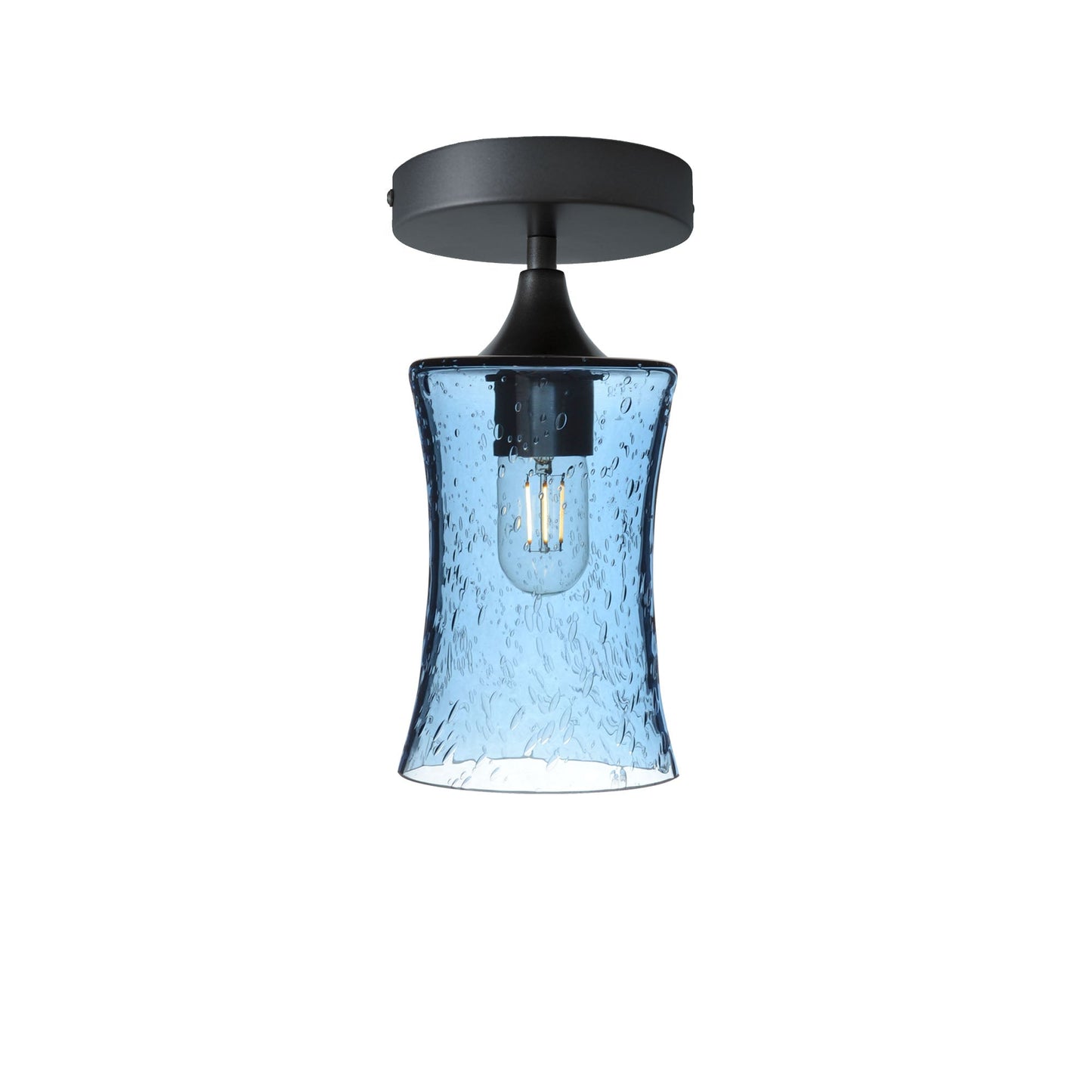 818 Semi-Flush-Bicycle Glass Co - Hotshop-Lunar-Steel Blue-Antique Bronze-Bicycle Glass Co