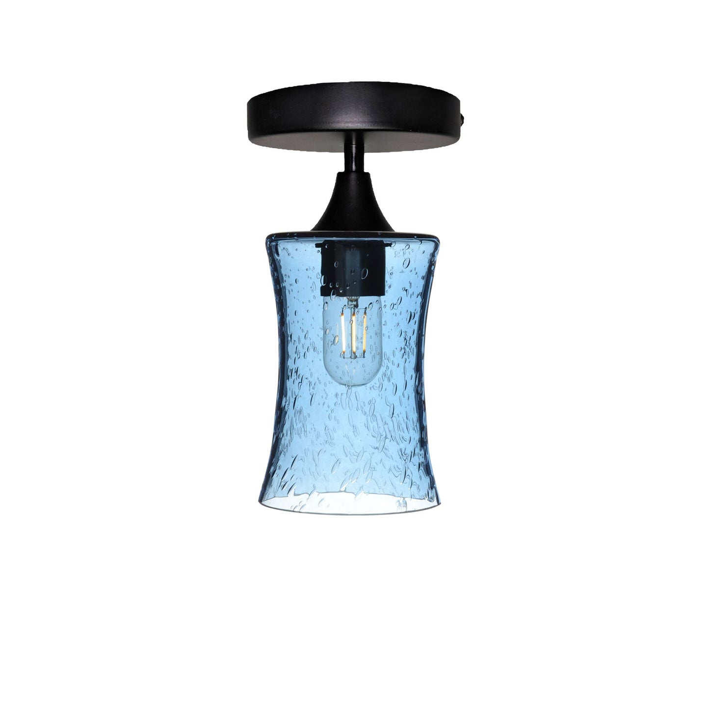 818 Semi-Flush-Bicycle Glass Co - Hotshop-Lunar-Steel Blue-Matte Black-Bicycle Glass Co