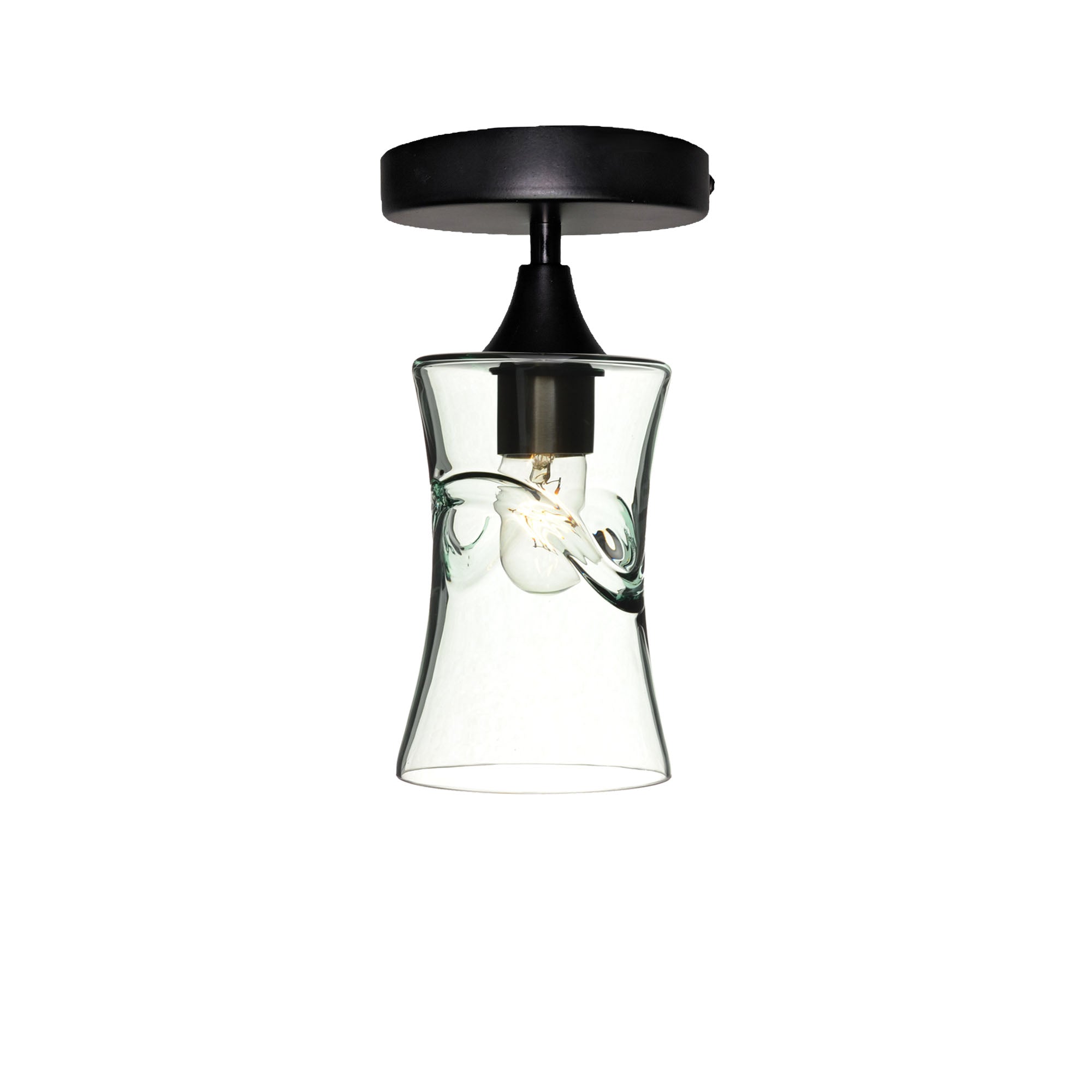 818 Semi-Flush-Bicycle Glass Co - Hotshop-Swell-Eco Clear-Matte Black-Bicycle Glass Co