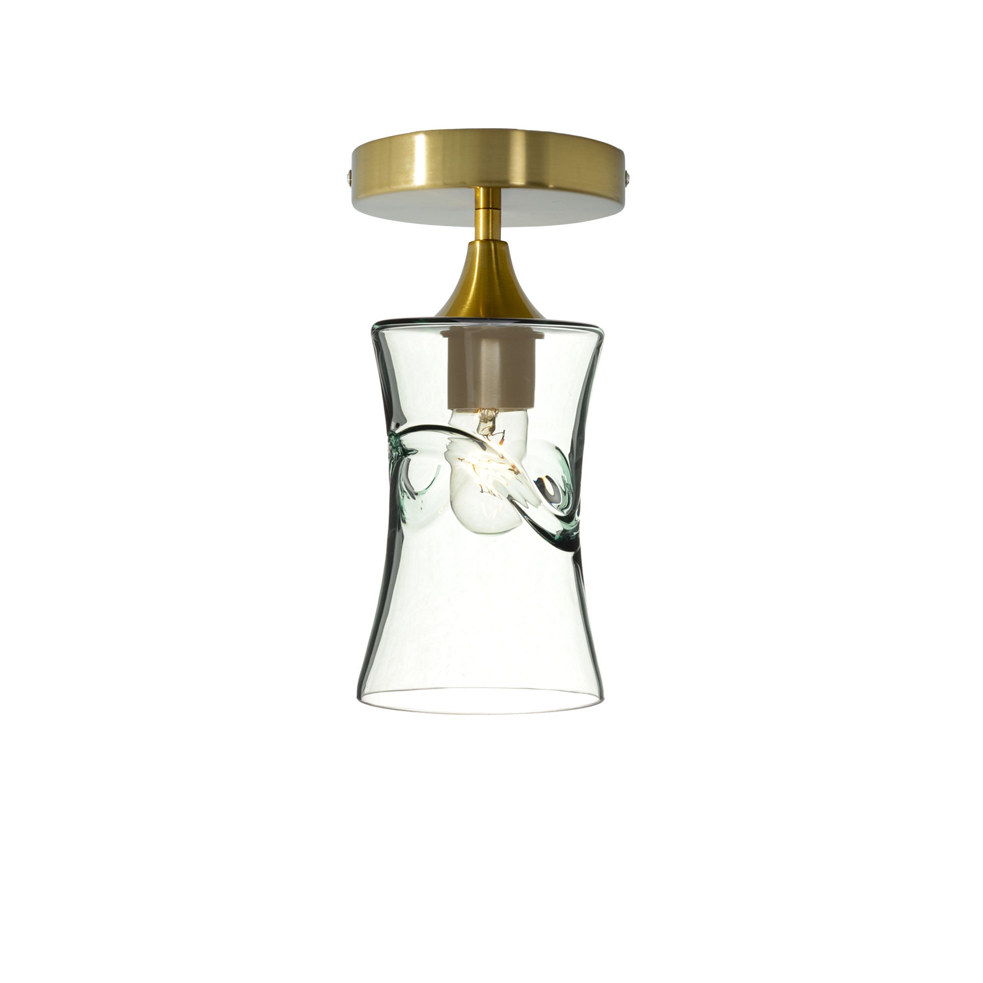 818 Semi-Flush-Bicycle Glass Co - Hotshop-Swell-Eco Clear-Polished Brass-Bicycle Glass Co