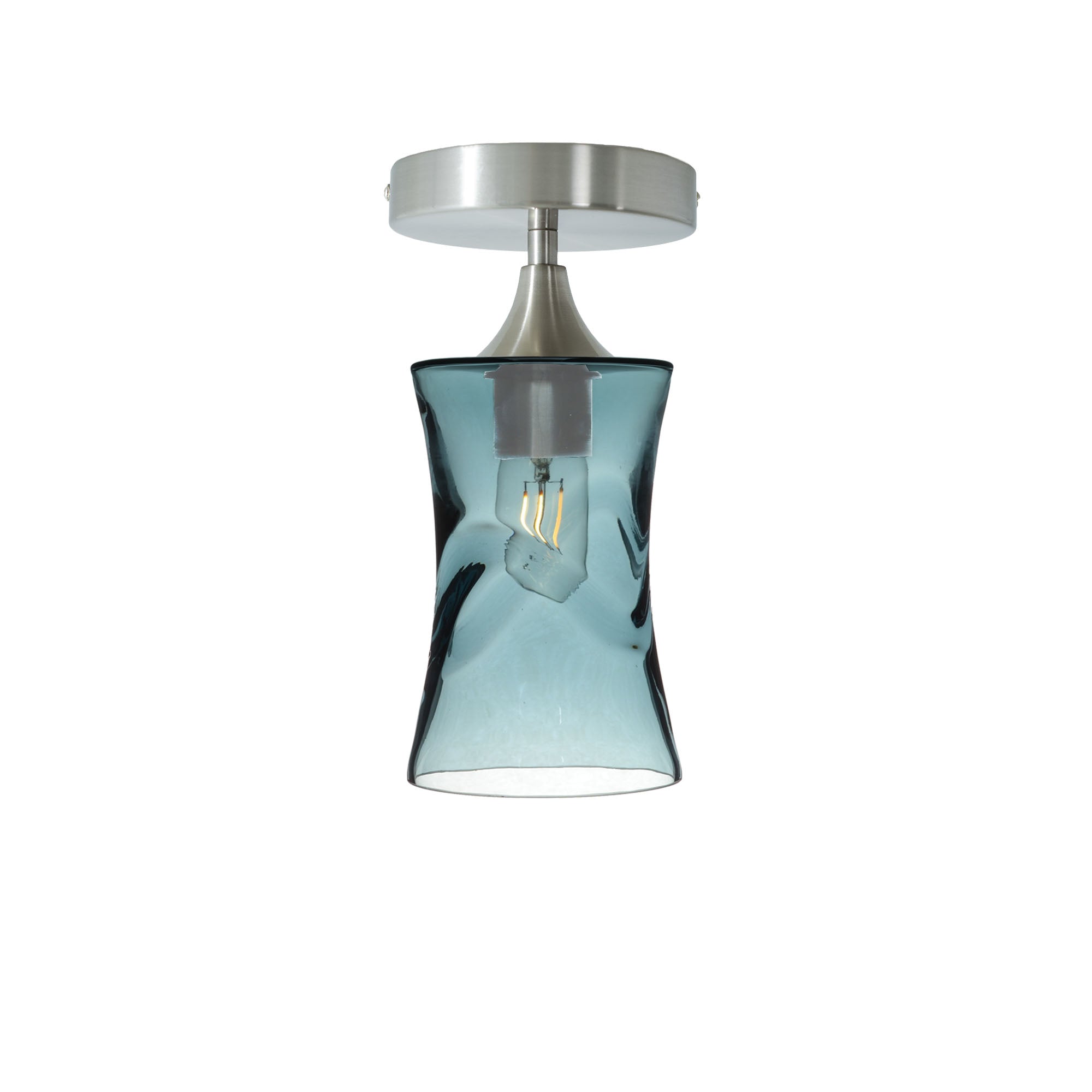 818 Semi-Flush-Bicycle Glass Co - Hotshop-Swell-Slate Gray-Brushed Nickel-Bicycle Glass Co