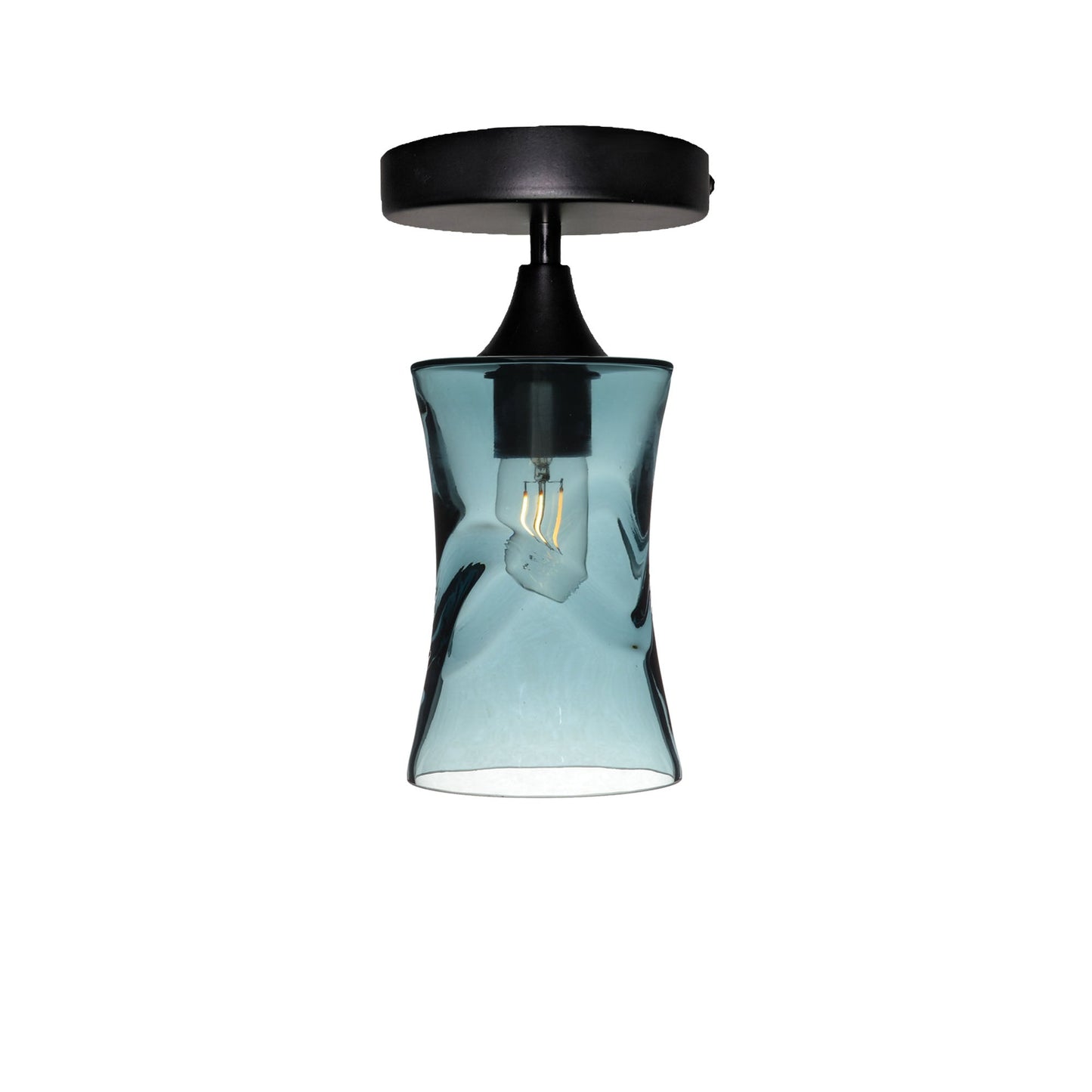 818 Semi-Flush-Bicycle Glass Co - Hotshop-Swell-Slate Gray-Matte Black-Bicycle Glass Co