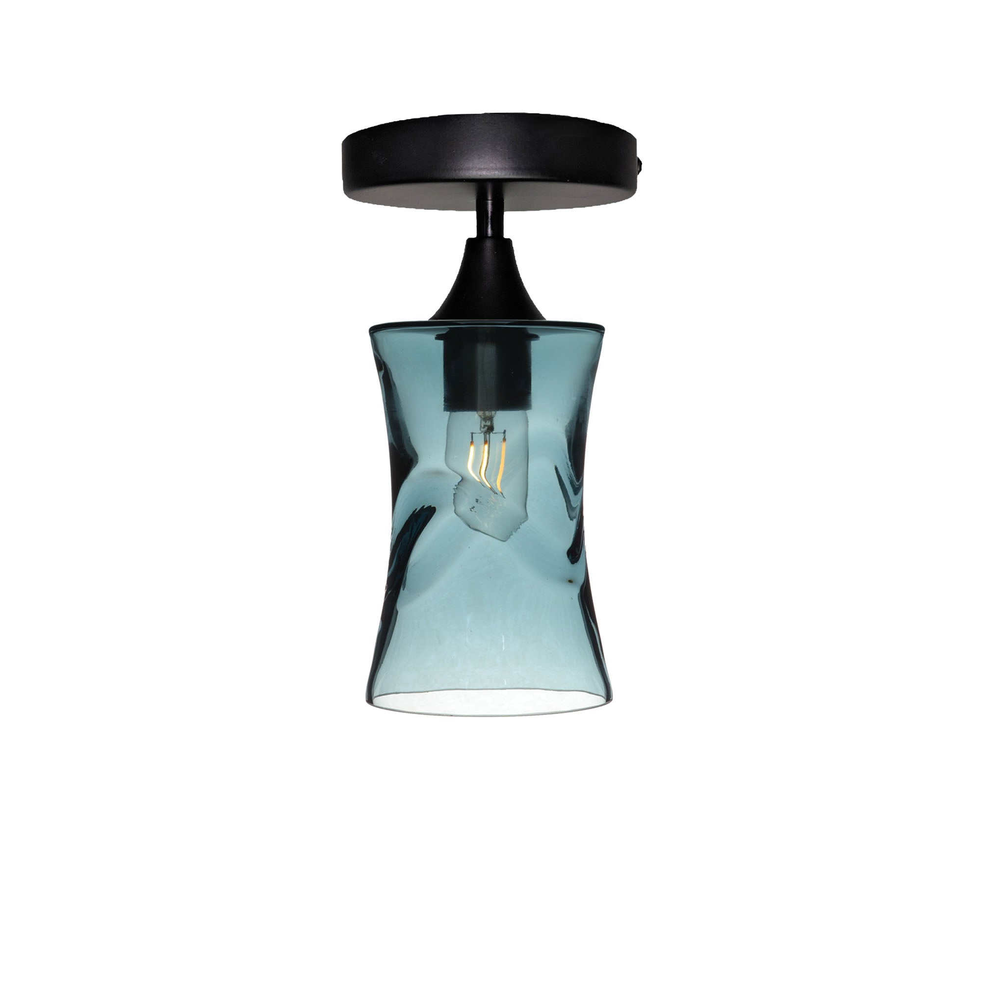 818 Semi-Flush-Bicycle Glass Co - Hotshop-Swell-Slate Gray-Matte Black-Bicycle Glass Co