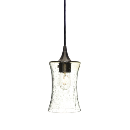 818 Single Pendant Light-Bicycle Glass Co-Antique Bronze 15ft Cord + Track Mount-Lunar-Eco Clear-Bicycle Glass Co