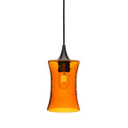 818 Single Pendant Light-Bicycle Glass Co-Antique Bronze 15ft Cord + Track Mount-Lunar-Golden Amber-Bicycle Glass Co