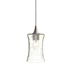 818 Single Pendant Light-Bicycle Glass Co-Brushed Nickel 15ft Cord + Track Mount-Lunar-Eco Clear-Bicycle Glass Co