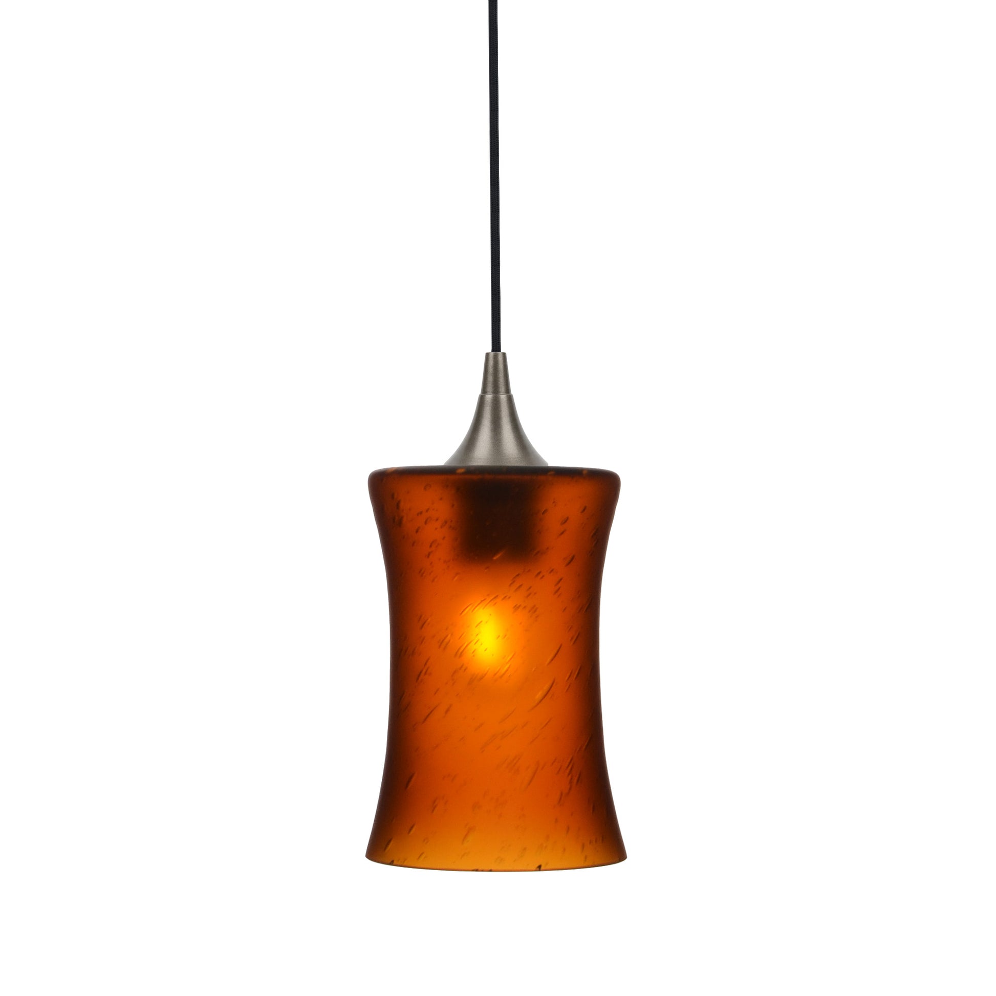818 Single Pendant Light-Bicycle Glass Co-Antique Bronze - 4ft Cord-Celestial-Golden Amber-Bicycle Glass Co