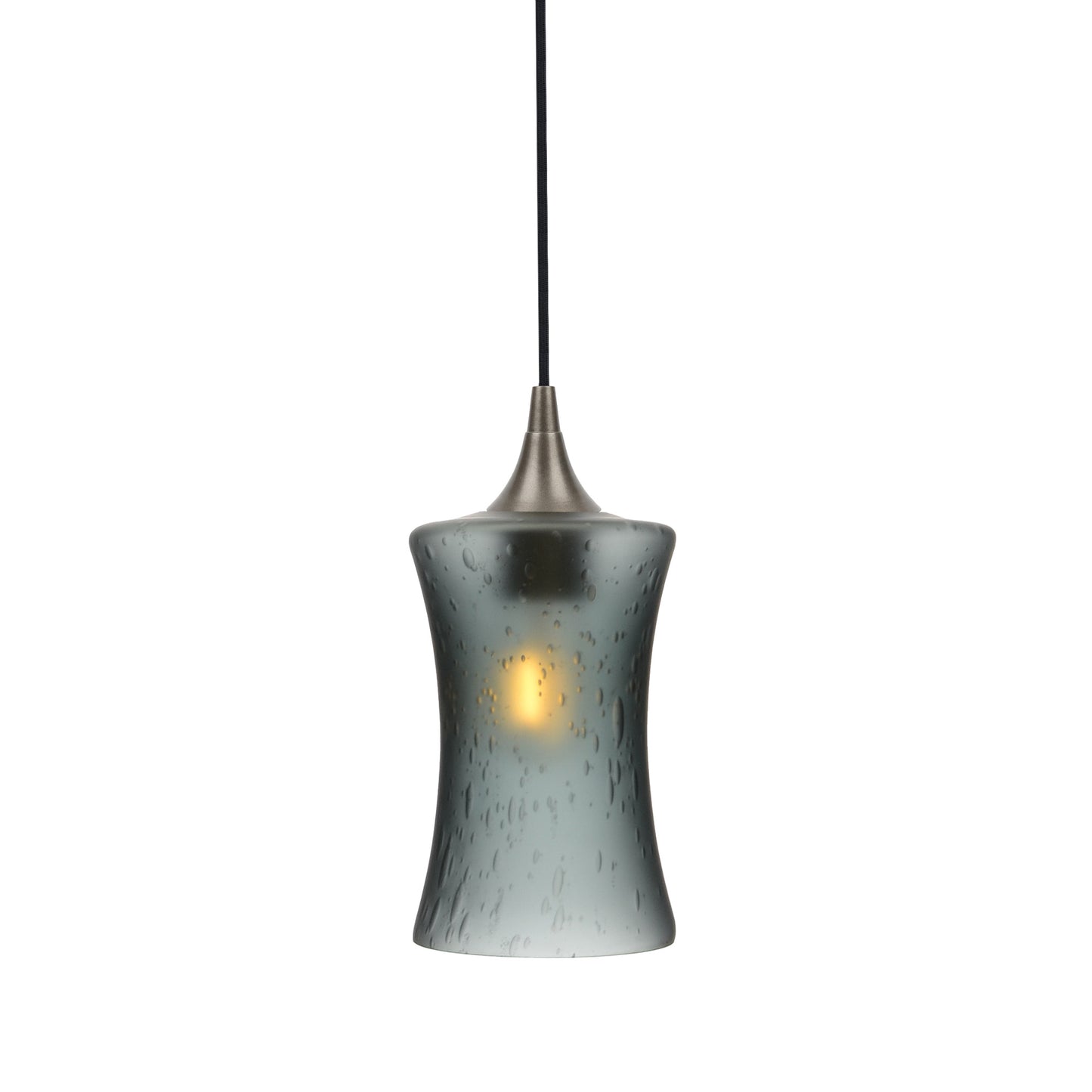 818 Single Pendant Light-Bicycle Glass Co-Antique Bronze - 4ft Cord-Celestial-Slate Gray-Bicycle Glass Co