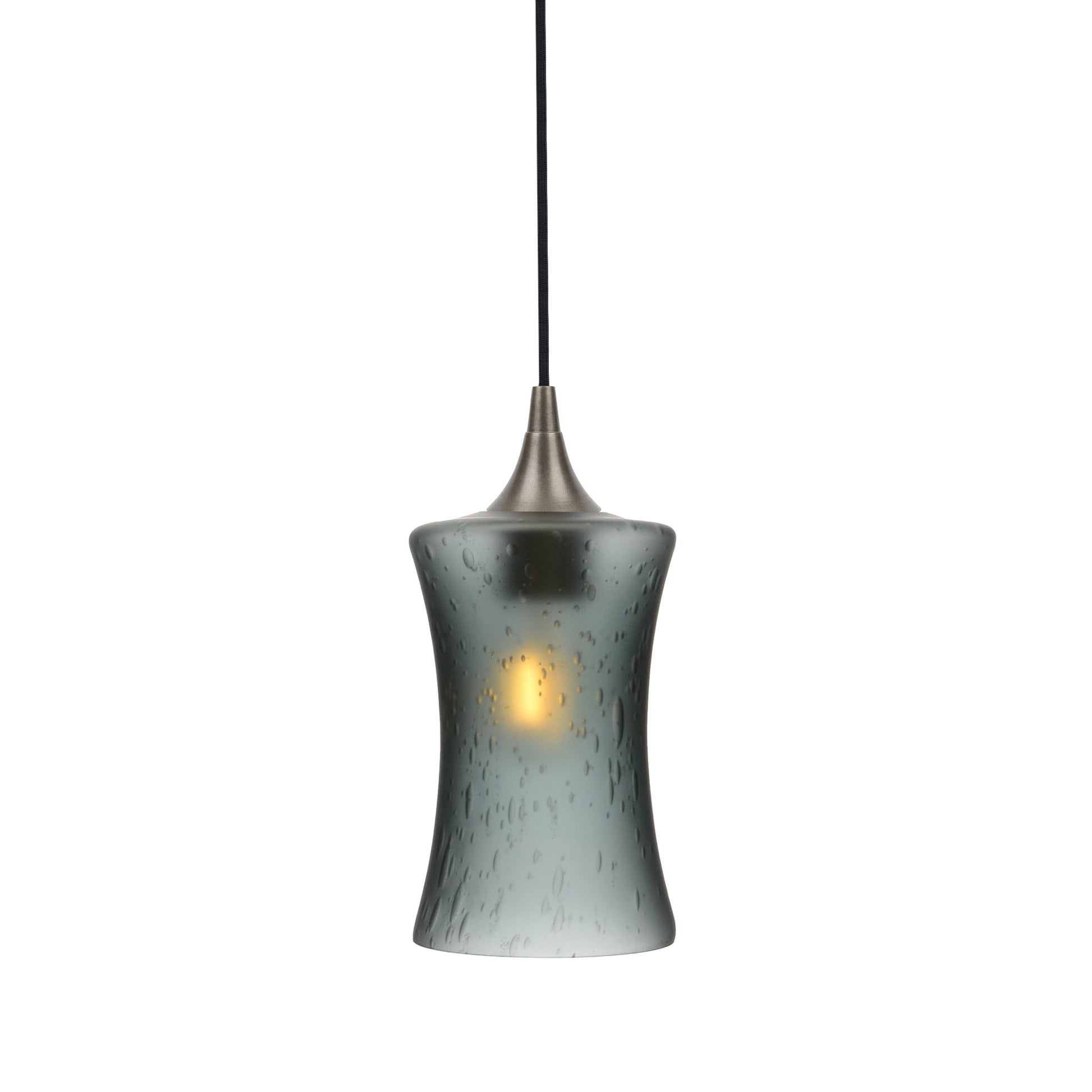 818 Single Pendant Light-Bicycle Glass Co-Antique Bronze - 4ft Cord-Celestial-Slate Gray-Bicycle Glass Co