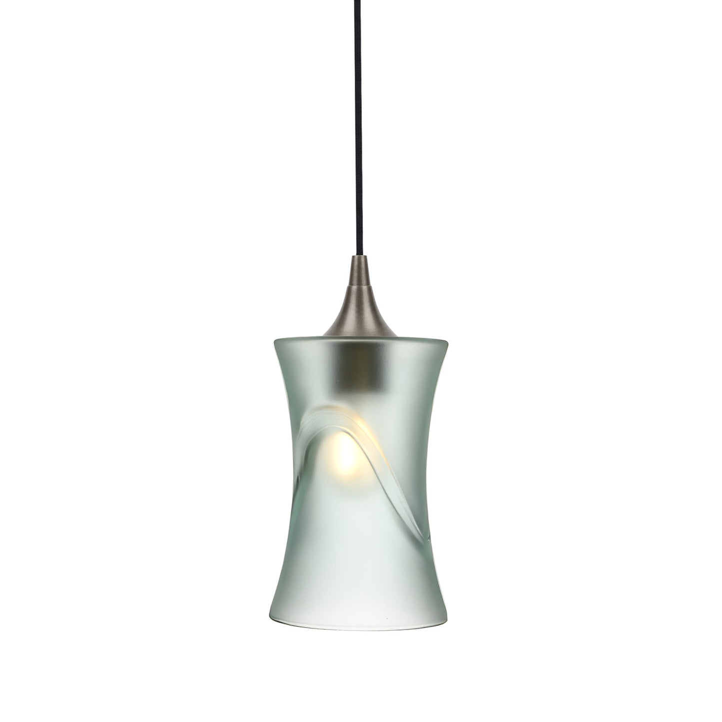 818 Single Pendant Light-Bicycle Glass Co-Antique Bronze - 4ft Cord-Glacial-Eco Clear-Bicycle Glass Co