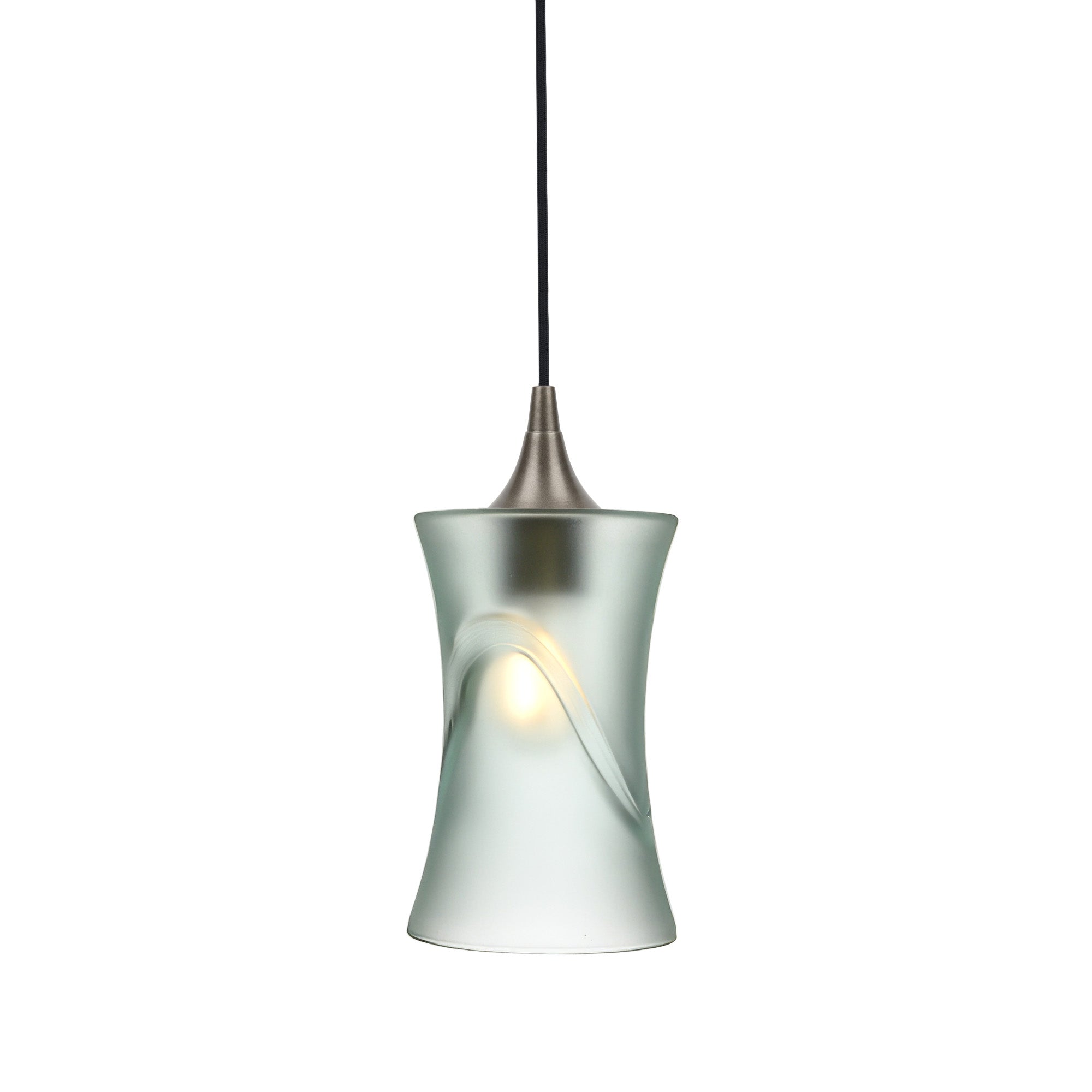 818 Single Pendant Light-Bicycle Glass Co-Antique Bronze - 4ft Cord-Glacial-Eco Clear-Bicycle Glass Co