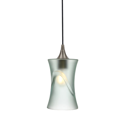 818 Single Pendant Light-Bicycle Glass Co-Antique Bronze - 4ft Cord-Glacial-Eco Clear-Bicycle Glass Co