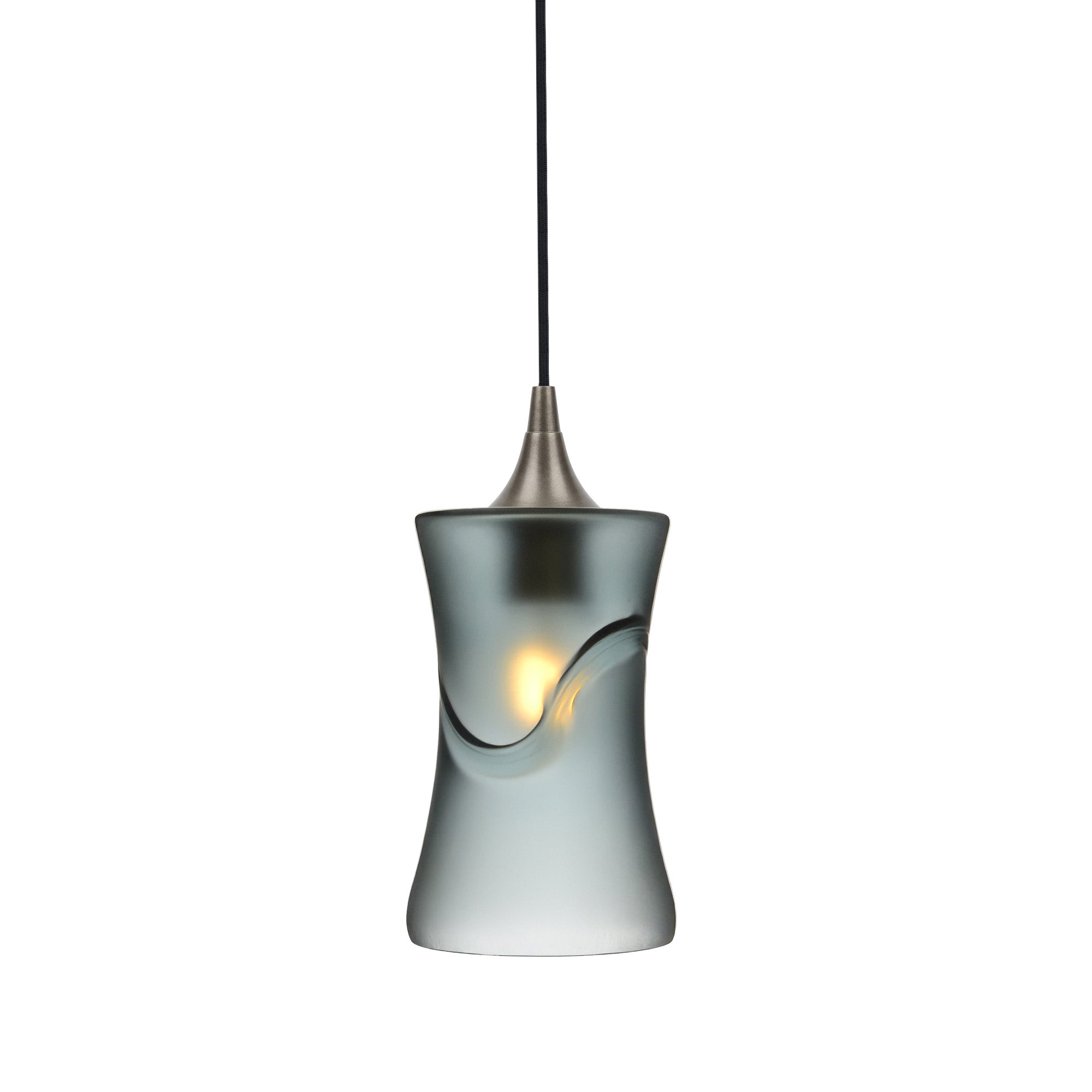 818 Single Pendant Light-Bicycle Glass Co-Antique Bronze - 4ft Cord-Glacial-Slate Gray-Bicycle Glass Co