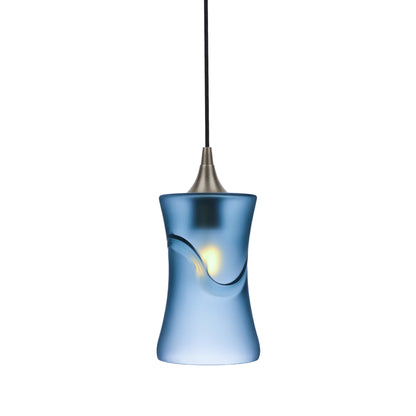 818 Single Pendant Light-Bicycle Glass Co-Antique Bronze - 4ft Cord-Glacial-Steel Blue-Bicycle Glass Co