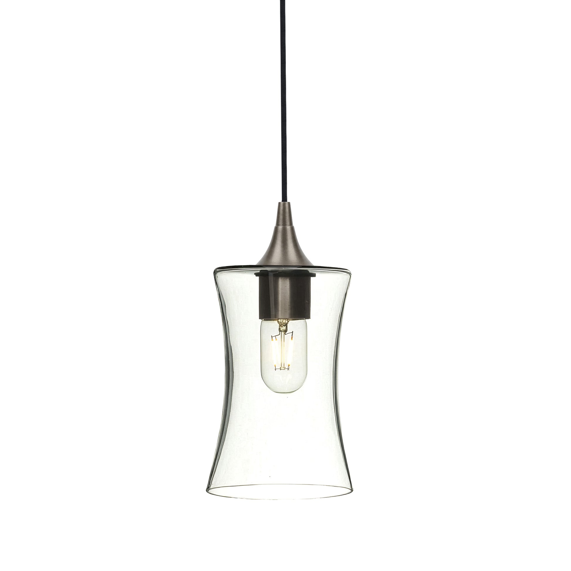 818 Single Pendant Light-Bicycle Glass Co-Antique Bronze - 4ft Cord-Lucent-Eco Clear-Bicycle Glass Co