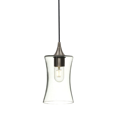 818 Single Pendant Light-Bicycle Glass Co-Antique Bronze - 4ft Cord-Lucent-Eco Clear-Bicycle Glass Co