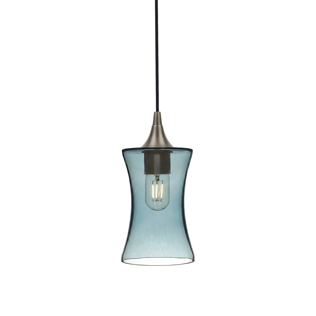818 Single Pendant Light-Bicycle Glass Co-Antique Bronze - 4ft Cord-Lucent-Slate Gray-Bicycle Glass Co