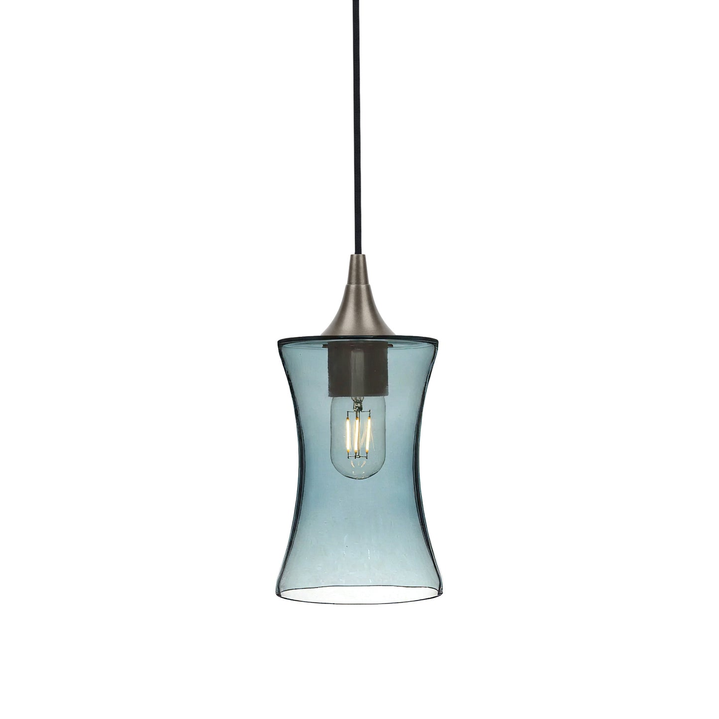 818 Single Pendant Light-Bicycle Glass Co-Antique Bronze - 4ft Cord-Lucent-Slate Gray-Bicycle Glass Co