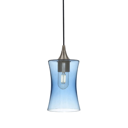 818 Single Pendant Light-Bicycle Glass Co-Antique Bronze - 4ft Cord-Lucent-Steel Blue-Bicycle Glass Co
