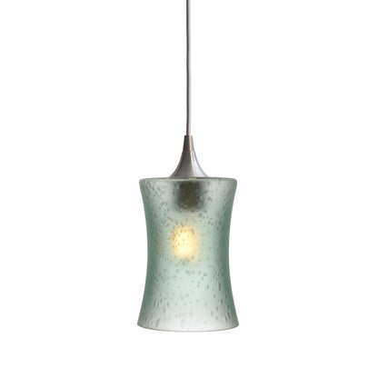 818 Single Pendant Light-Bicycle Glass Co-Brushed Nickel - 4ft Cord-Celestial-Eco Clear-Bicycle Glass Co