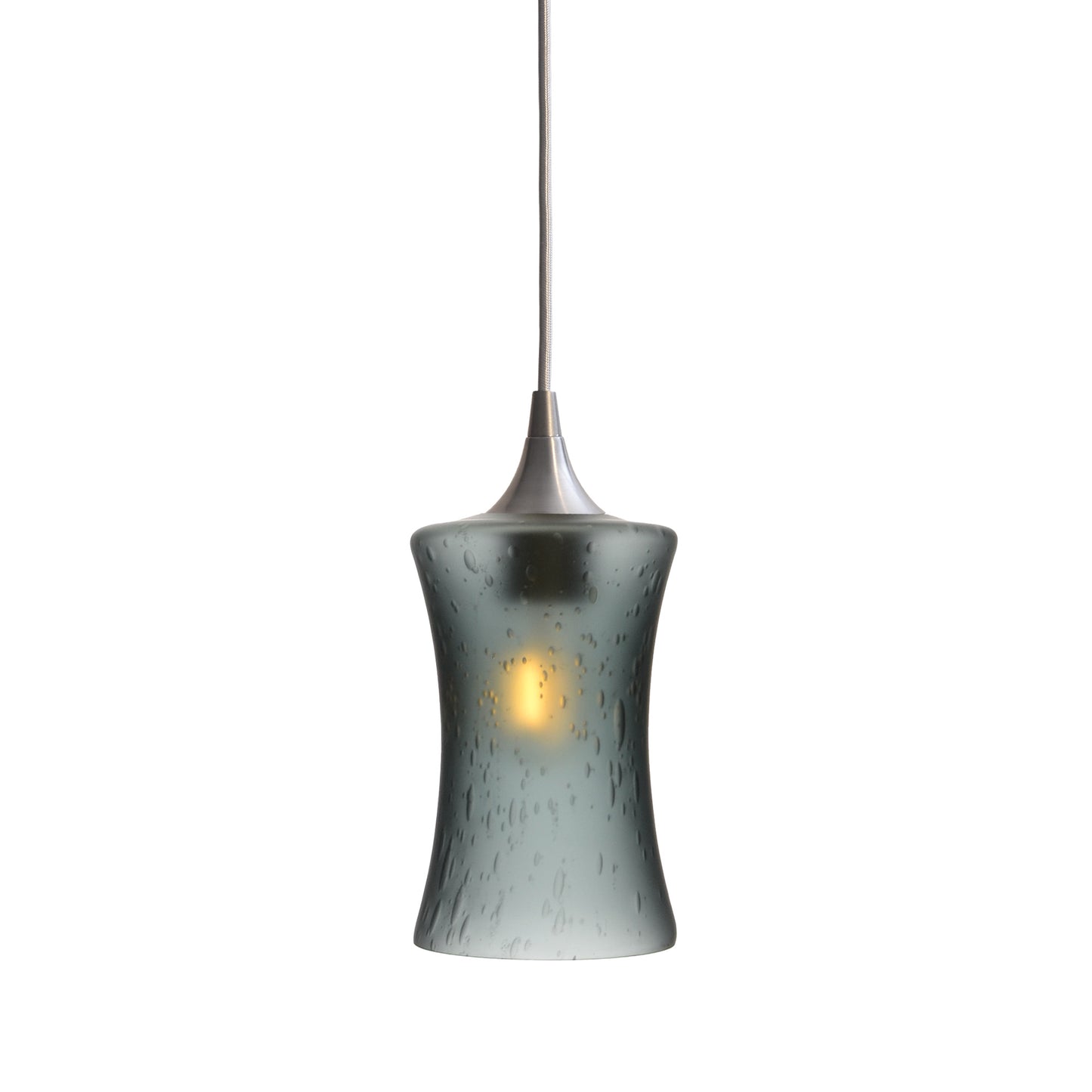 818 Single Pendant Light-Bicycle Glass Co-Brushed Nickel - 4ft Cord-Celestial-Slate Gray-Bicycle Glass Co