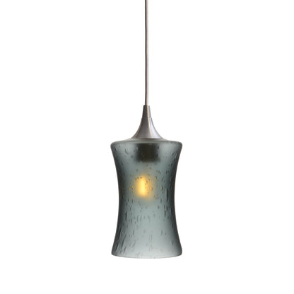 818 Single Pendant Light-Bicycle Glass Co-Brushed Nickel - 4ft Cord-Celestial-Slate Gray-Bicycle Glass Co