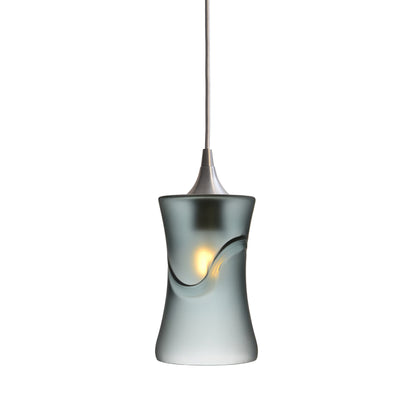 818 Single Pendant Light-Bicycle Glass Co-Brushed Nickel - 4ft Cord-Glacial-Slate Gray-Bicycle Glass Co