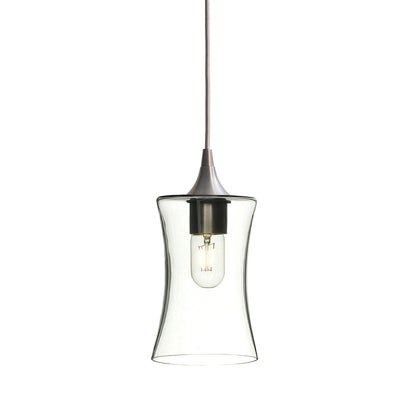 818 Single Pendant Light-Bicycle Glass Co-Brushed Nickel - 4ft Cord-Lucent-Eco Clear-Bicycle Glass Co