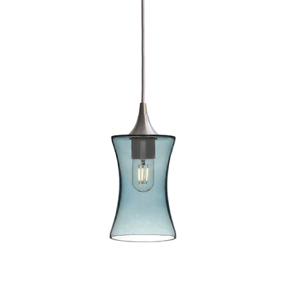 818 Single Pendant Light-Bicycle Glass Co-Brushed Nickel - 4ft Cord-Lucent-Slate Gray-Bicycle Glass Co