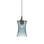818 Single Pendant Light-Bicycle Glass Co-Brushed Nickel - 4ft Cord-Lucent-Slate Gray-Bicycle Glass Co